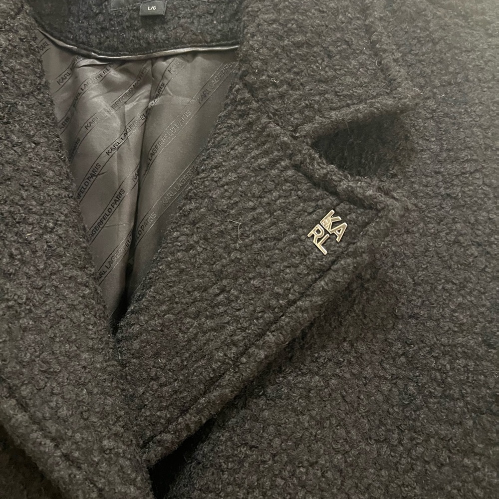 KARL LAGERFELD PARIS Women's Double-Breasted Overcoat - Picture 8 of 9